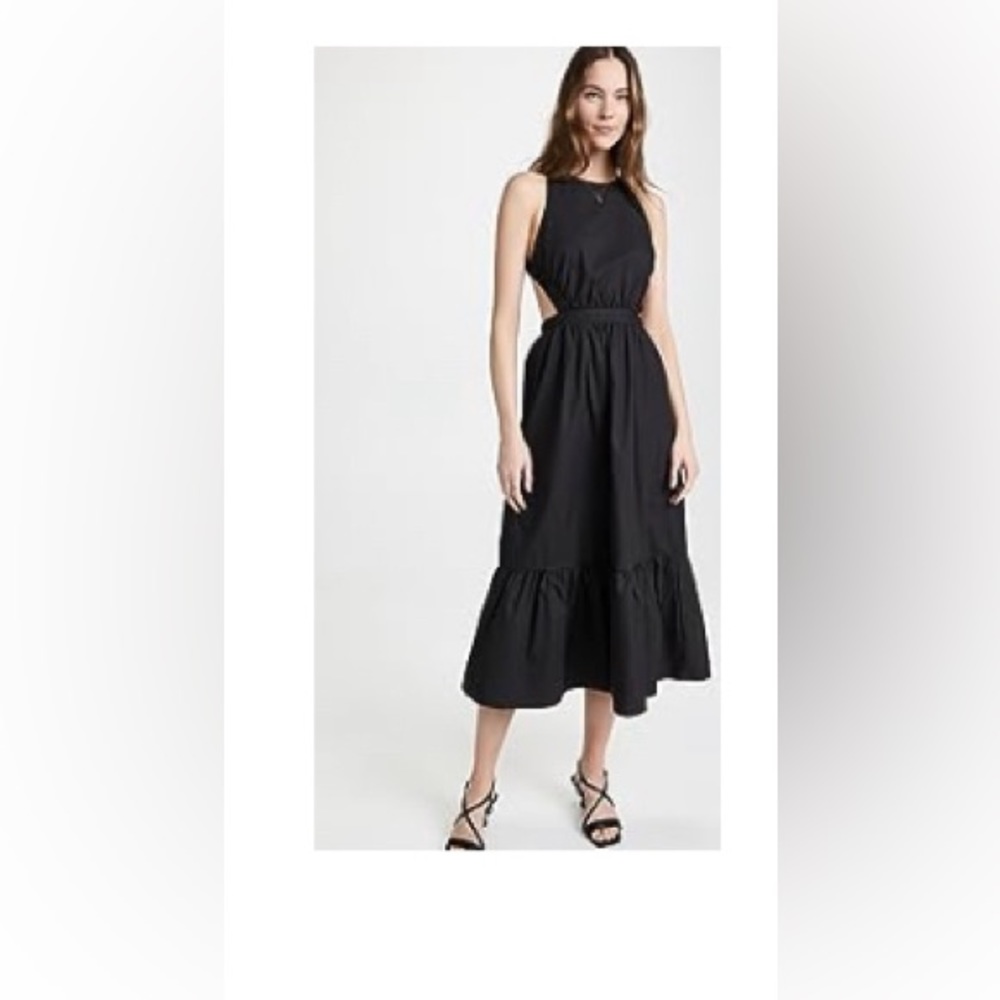 English Factory cut out black midi dress open back